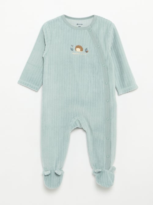 2er-Set Samtpyjamas mit Füssen - Kiabi