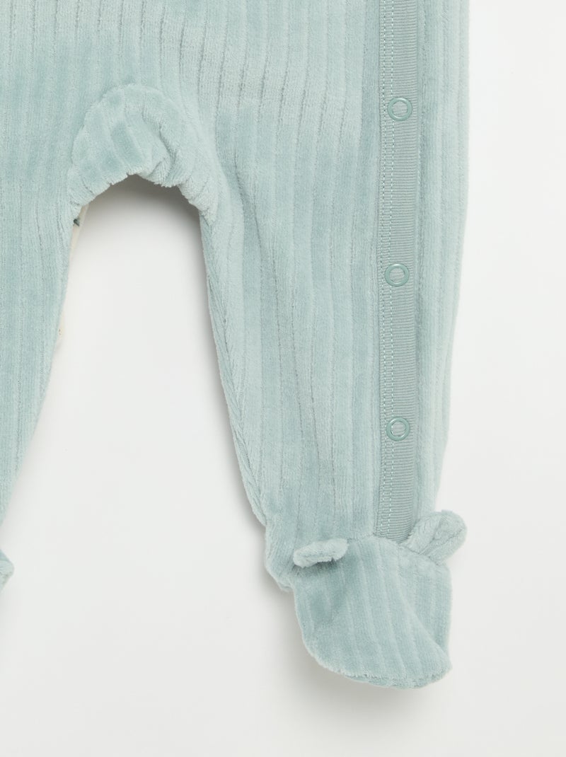 2er-Set Samtpyjamas mit Füssen Bleu - Kiabi