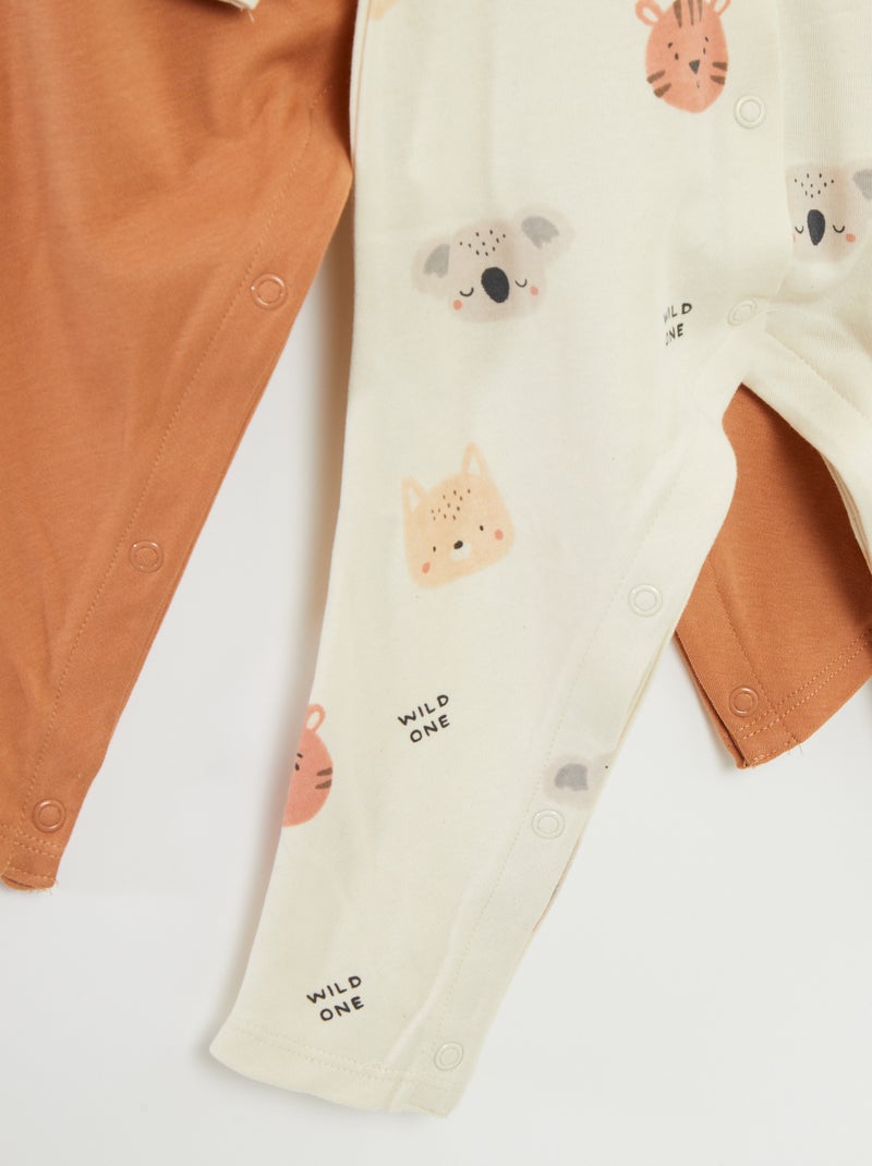 2er-Set Schlafanzüge mit Öffnung – einfach anzuziehende Kollektion BEIGE - Kiabi
