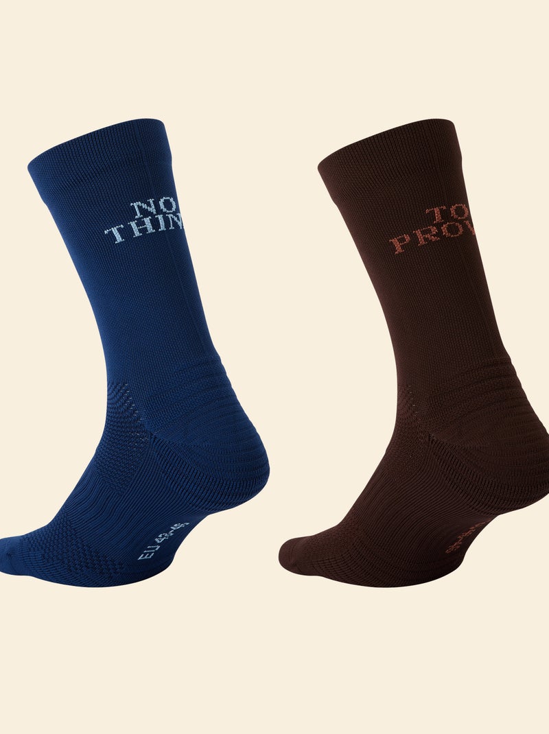 2er-Set Socken mit Aufschrift - (ekstract) Bleu - Kiabi