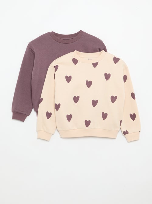 2er-Set Sweatshirts: 1 unifarben und 1 mit Allover-Print - Kiabi