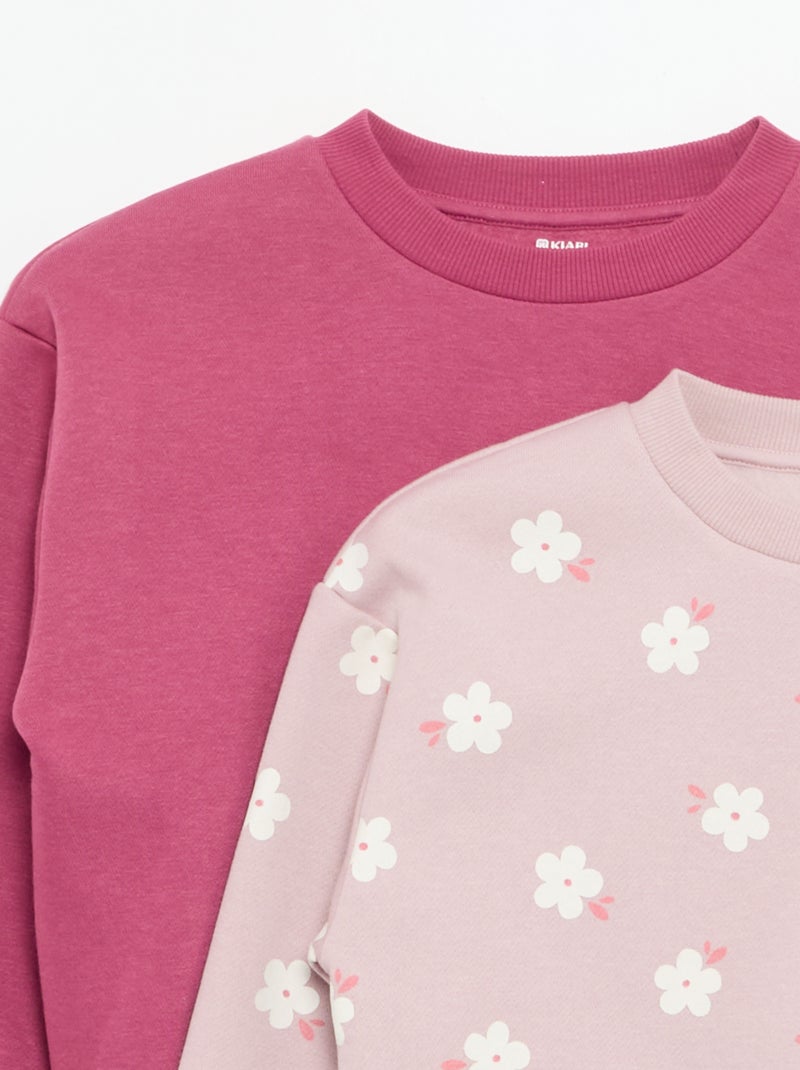 2er-Set Sweatshirts: 1 unifarben und 1 mit Allover-Print Lila - Kiabi