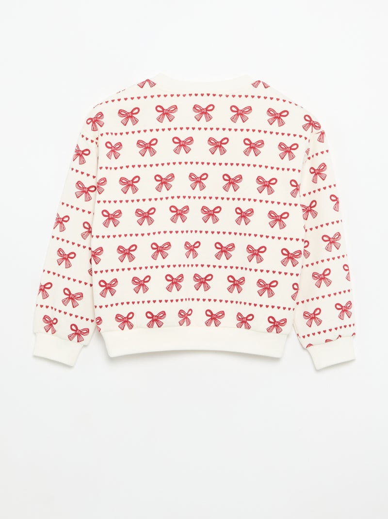 2er-Set Sweatshirts: 1 unifarben und 1 mit Allover-Print Rot - Kiabi