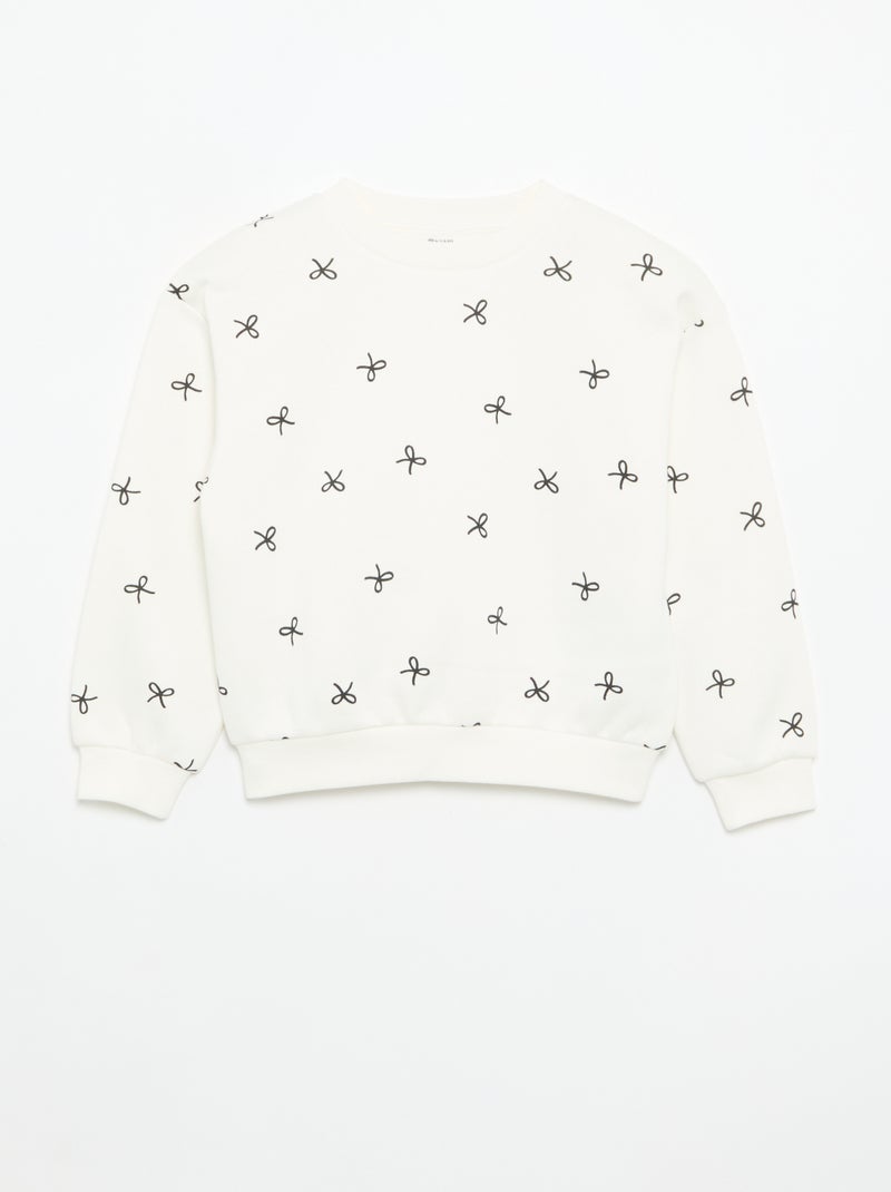 2er-Set Sweatshirts: 1 unifarben und 1 mit Allover-Print Weiß - Kiabi
