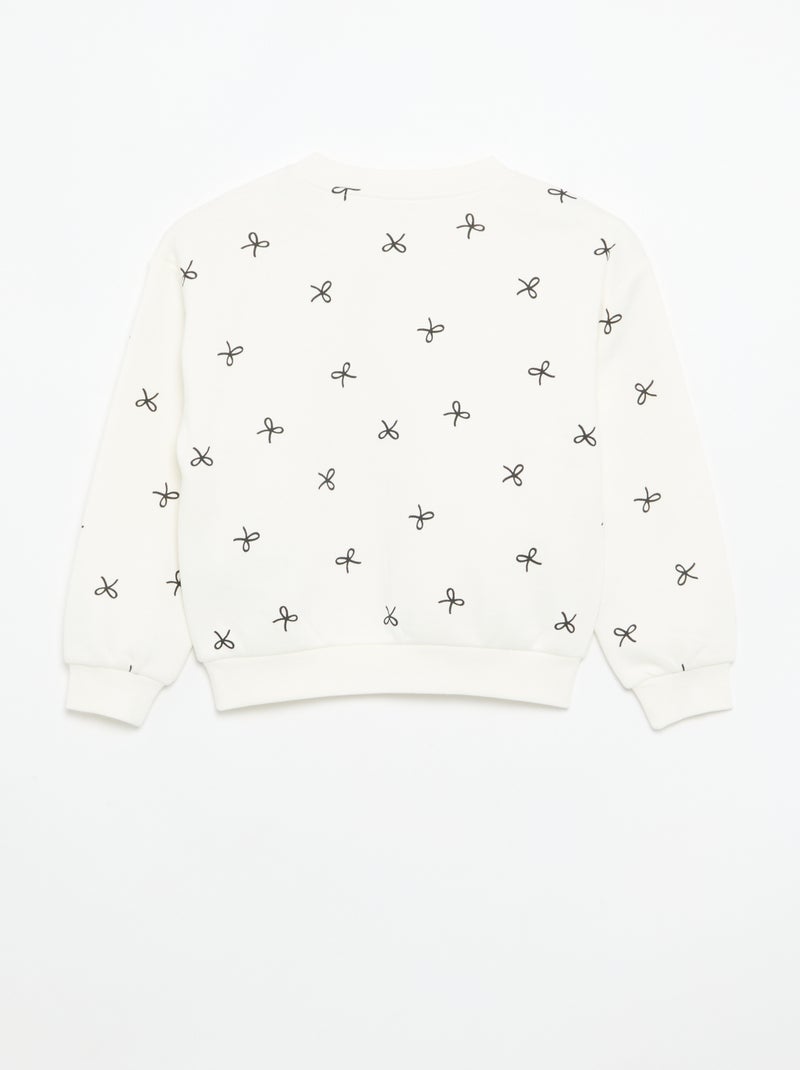 2er-Set Sweatshirts: 1 unifarben und 1 mit Allover-Print Weiß - Kiabi
