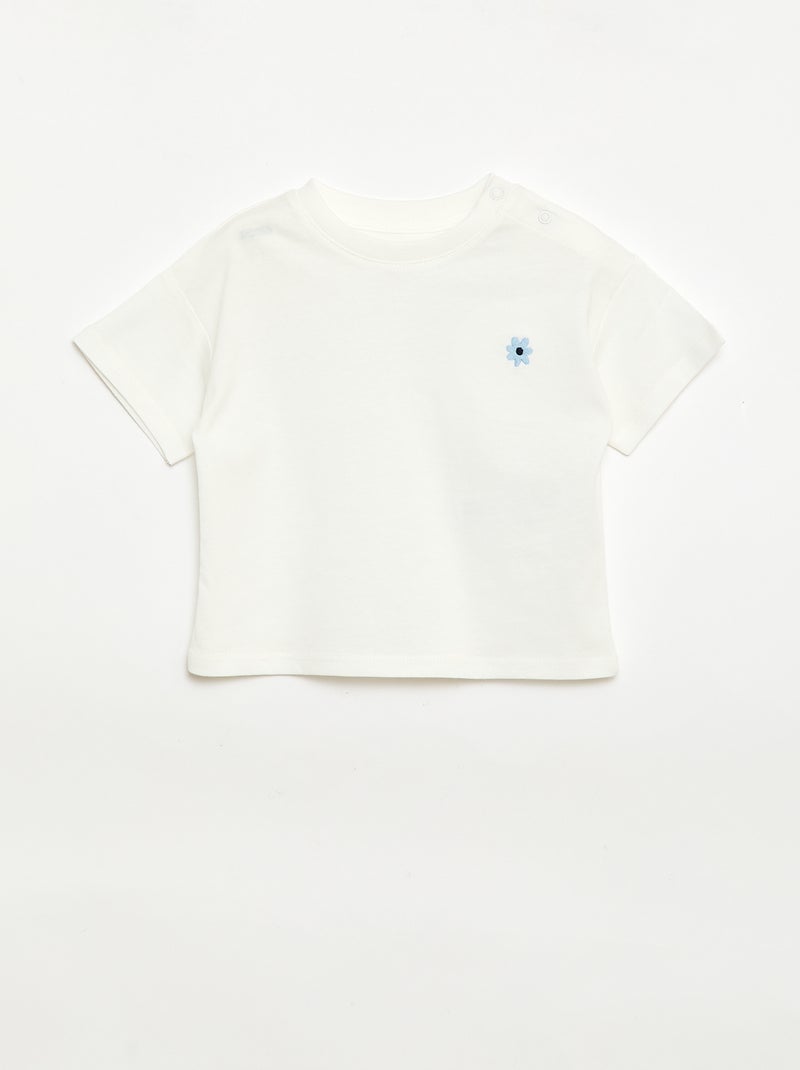 2er-Set T-Shirts mit Brustdetail Weiß - Kiabi