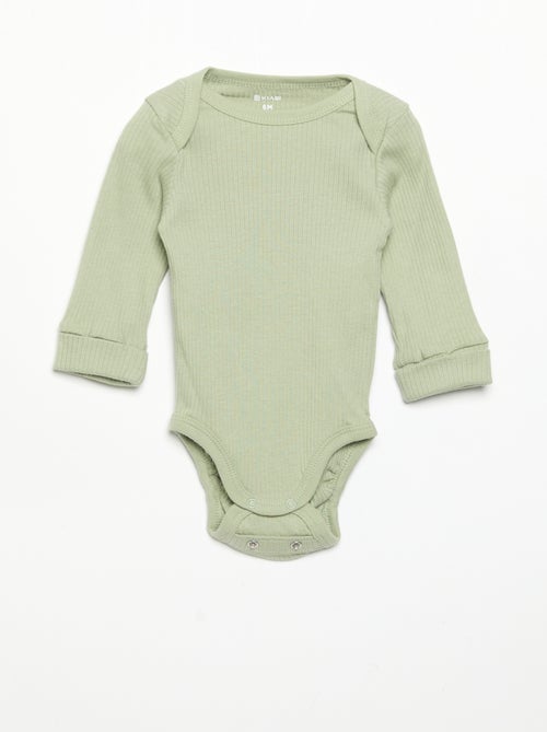 3-Pack Adjustable Long-Sleeved Lap Shoulder Bodysuits - Kiabi