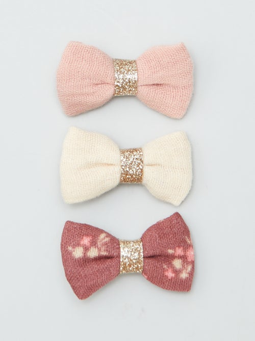 3-Pack Alligator Hair Clips with Bow - Kiabi