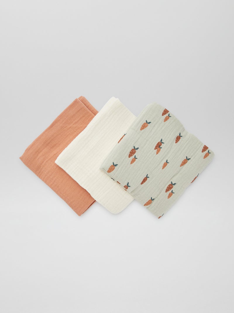 3-Pack Baby Swaddles KHAKI - Kiabi