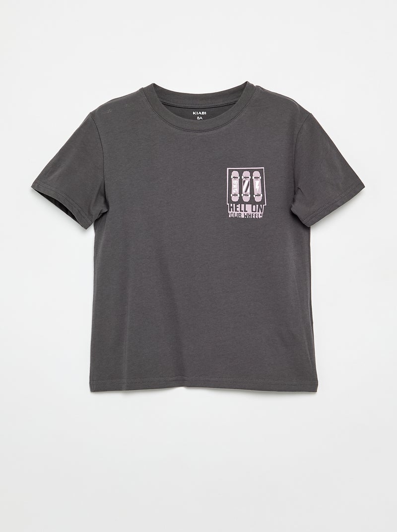 3-Pack Cotton T-Shirts Grey - Kiabi