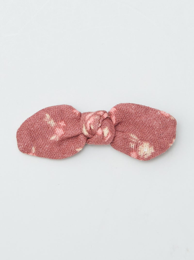 3-Pack Crocodile Clip Hair Clips with Bow PINK - Kiabi