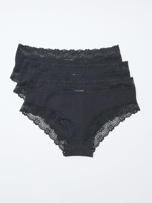 3-Pack Fine Ribbed Shorties - Kiabi