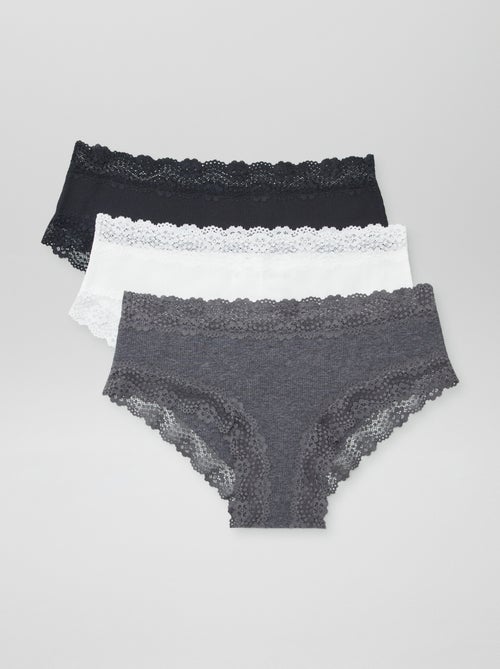 3-Pack Fine Ribbed Shorties - Kiabi