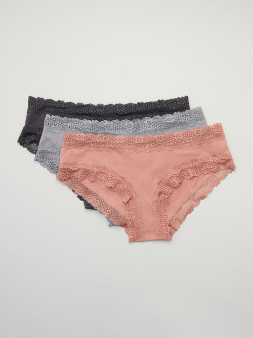 3-Pack Fine Ribbed Shorties - Kiabi