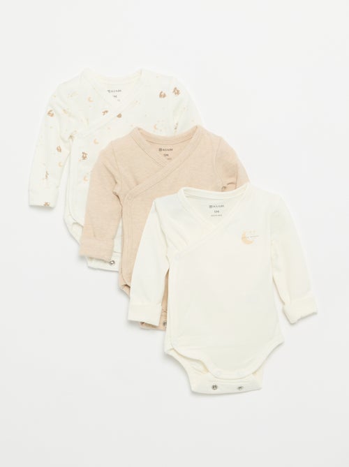 3-Pack Long-Sleeved Bodysuits - Kiabi