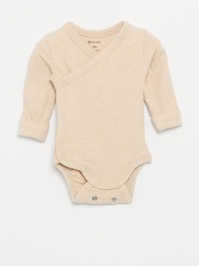 3-Pack Long-Sleeved Bodysuits White - Kiabi