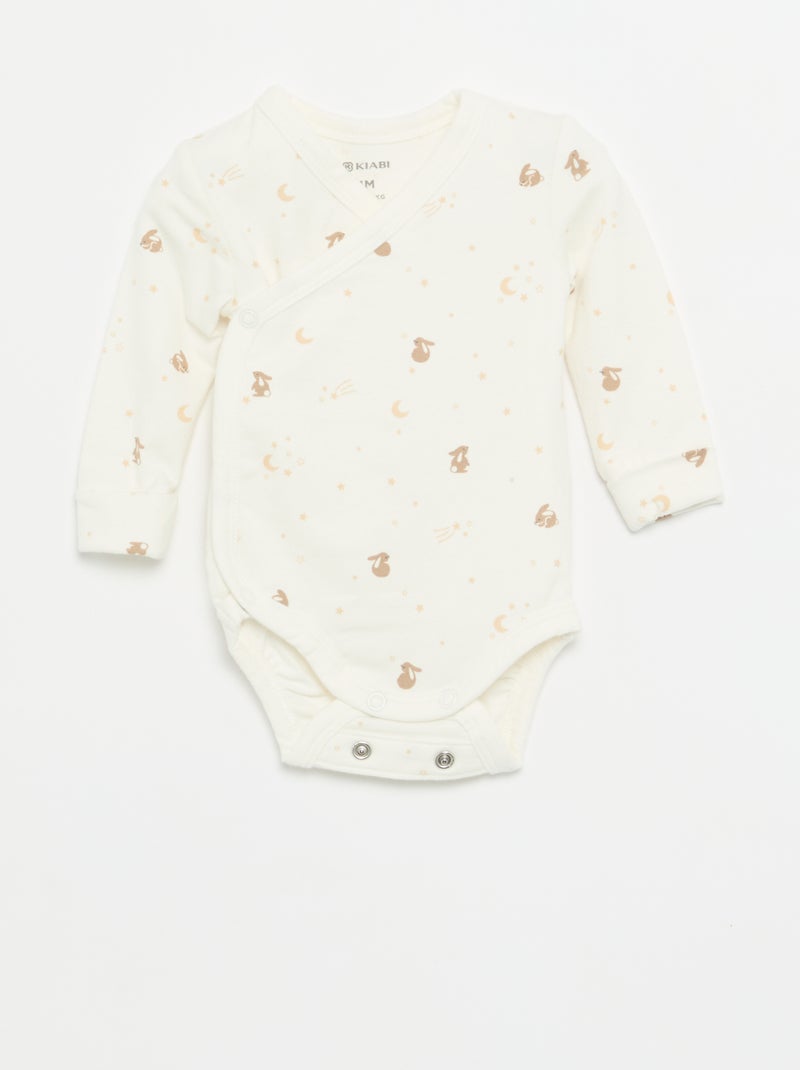 3-Pack Long-Sleeved Bodysuits White - Kiabi