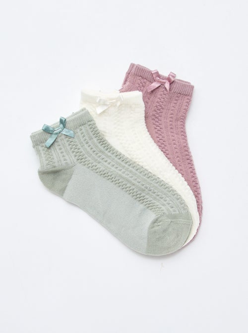 3-Pack of Ankle Socks with Ruffles - Kiabi