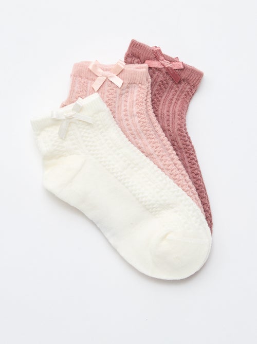 3-Pack of Ankle Socks with Ruffles - Kiabi