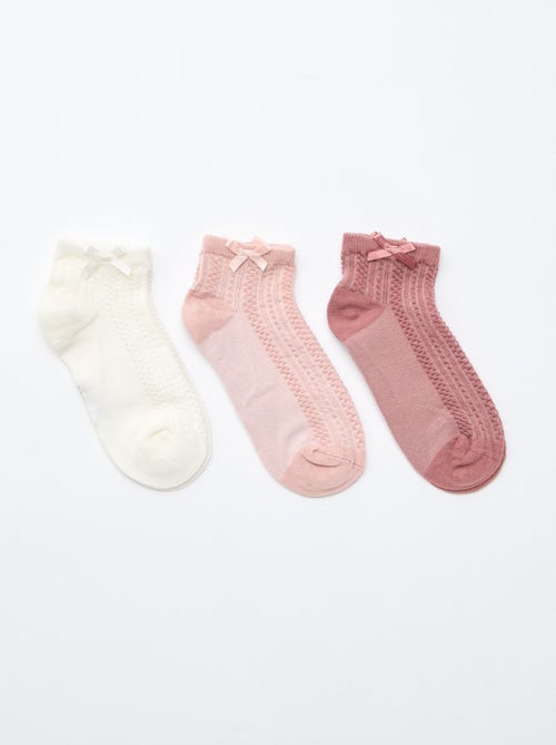 3-Pack of Ankle Socks with Ruffles - Kiabi