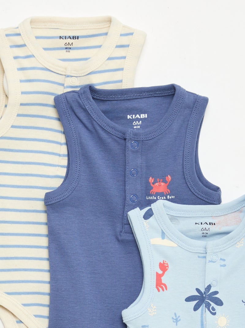3-Pack of Bodysuits - 3 pieces Blue - Kiabi