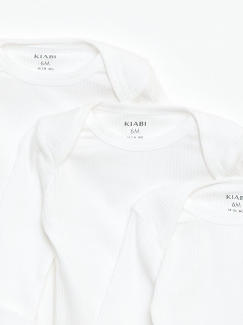 3-Pack of Convertible US Neck Long-Sleeve Bodysuits - Kiabi