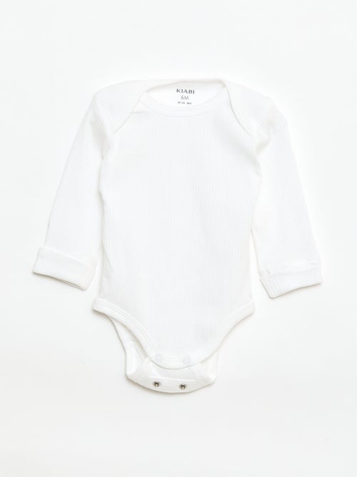 3-Pack of Convertible US Neck Long-Sleeve Bodysuits - Kiabi