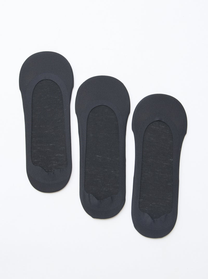 3-Pack of Invisible Liner Socks Black - Kiabi