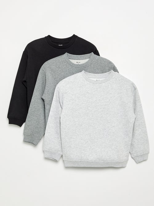 3-pack of long-sleeved fleece sweatshirts - Kiabi