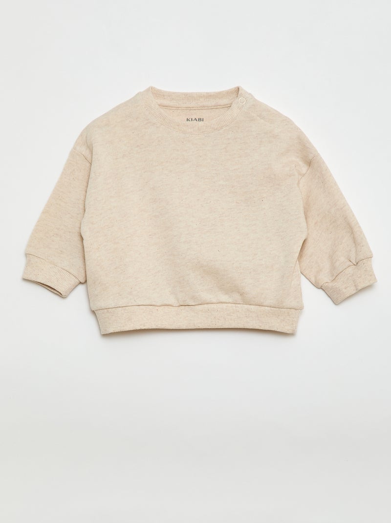 3-Pack of Plain Sweatshirts Beige - Kiabi