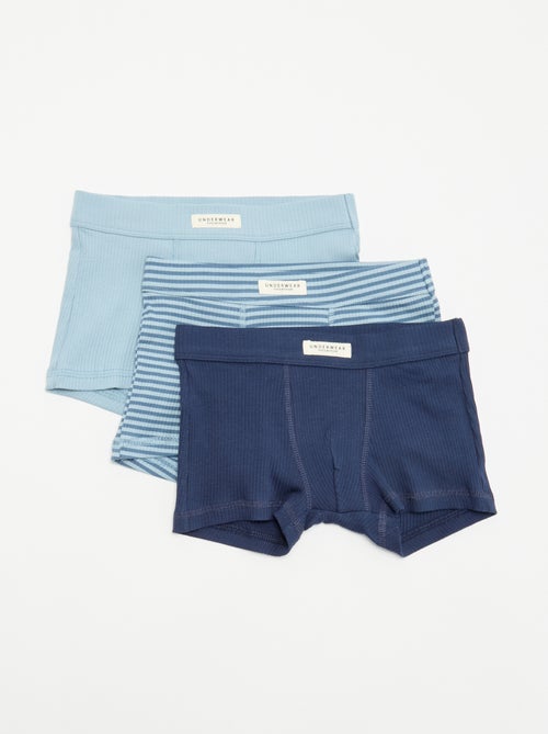 3-pack of ribbed knit boxers - Kiabi