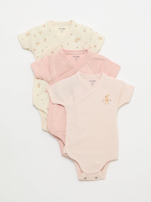 3-Pack of Short-Sleeve Convertible Bodysuits - Kiabi