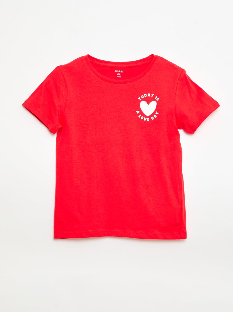 3-Pack of Short-Sleeve T-Shirts Red - Kiabi