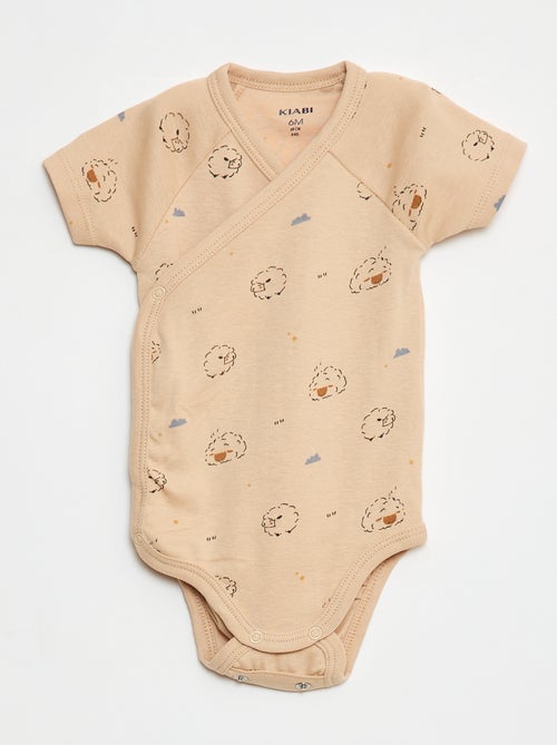 3-Pack of Short-Sleeve Wrap Bodysuits - Kiabi