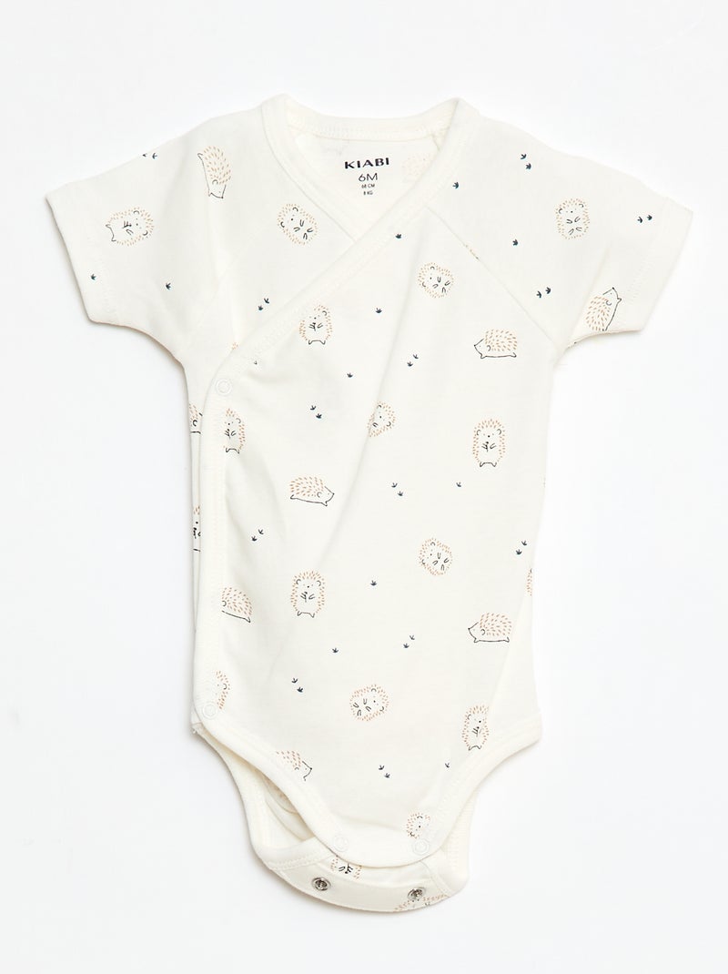 3-Pack of Short-Sleeve Wrap Bodysuits Green - Kiabi