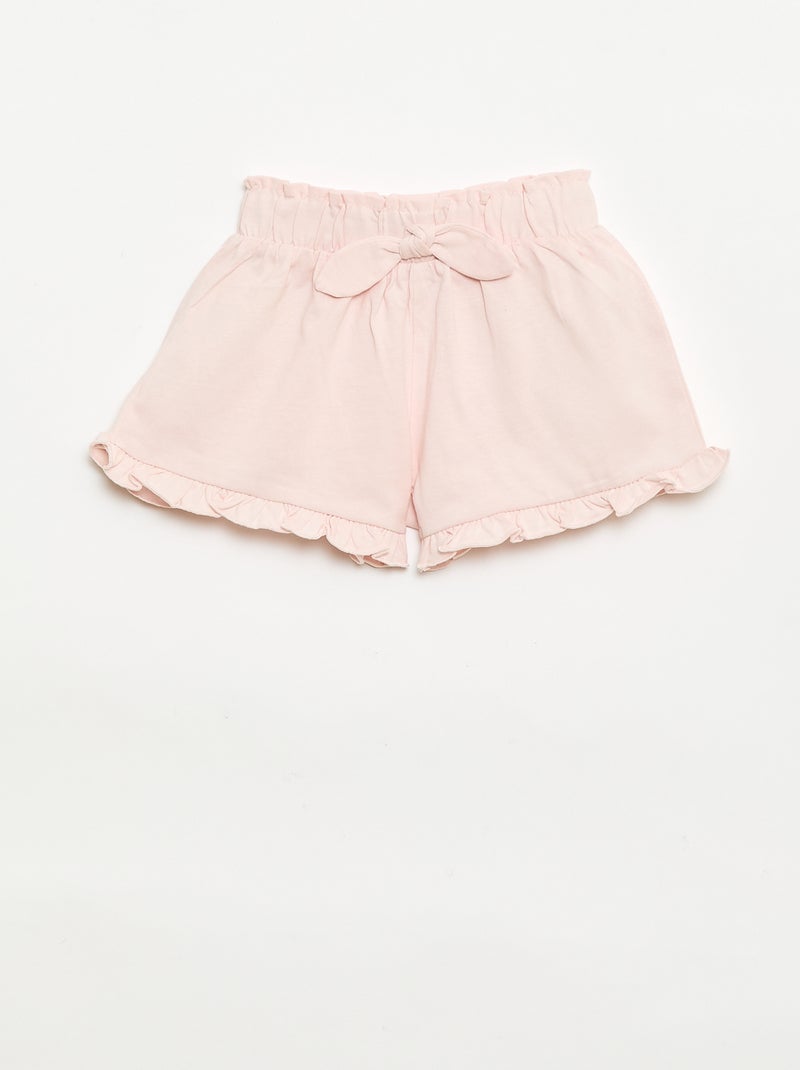 3-Pack of Solid Color Ruffled Shorts Beige - Kiabi