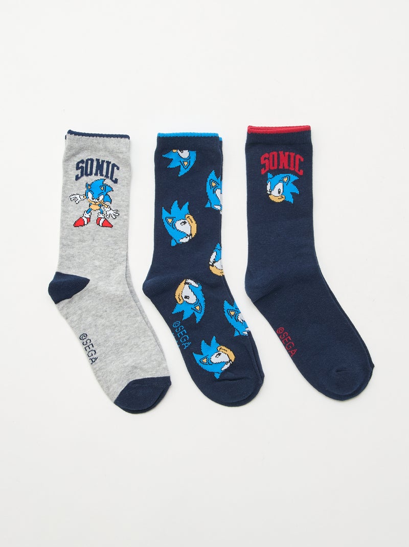 3-Pack of 'Sonic' Mid-Calf Socks Blue - Kiabi
