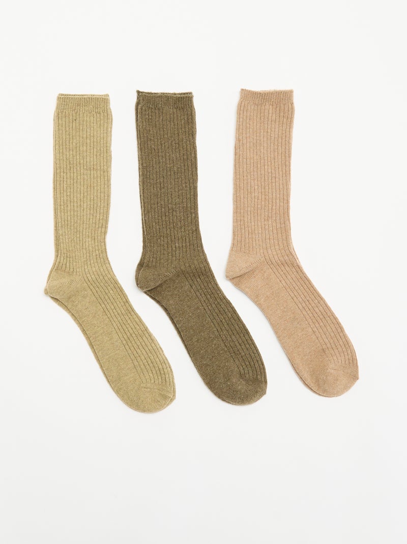 3-Pack of Warm Socks Green - Kiabi