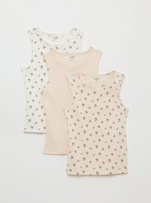 3-Pack Pointelle Knit Tank Tops - Kiabi