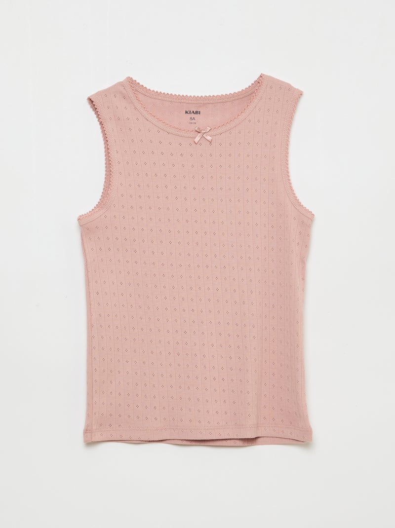 3-Pack Pointelle Knit Tank Tops White - Kiabi