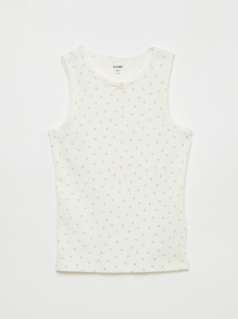 3-Pack Pointelle Knit Tank Tops White - Kiabi
