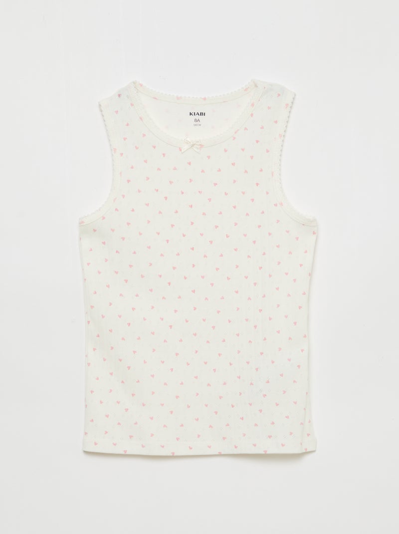 3-Pack Pointelle Knit Tank Tops White - Kiabi
