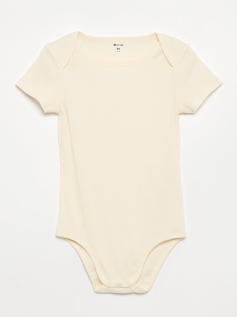 3-Pack Ribbed Bodysuits - Easy-Dressing Collection Beige - Kiabi