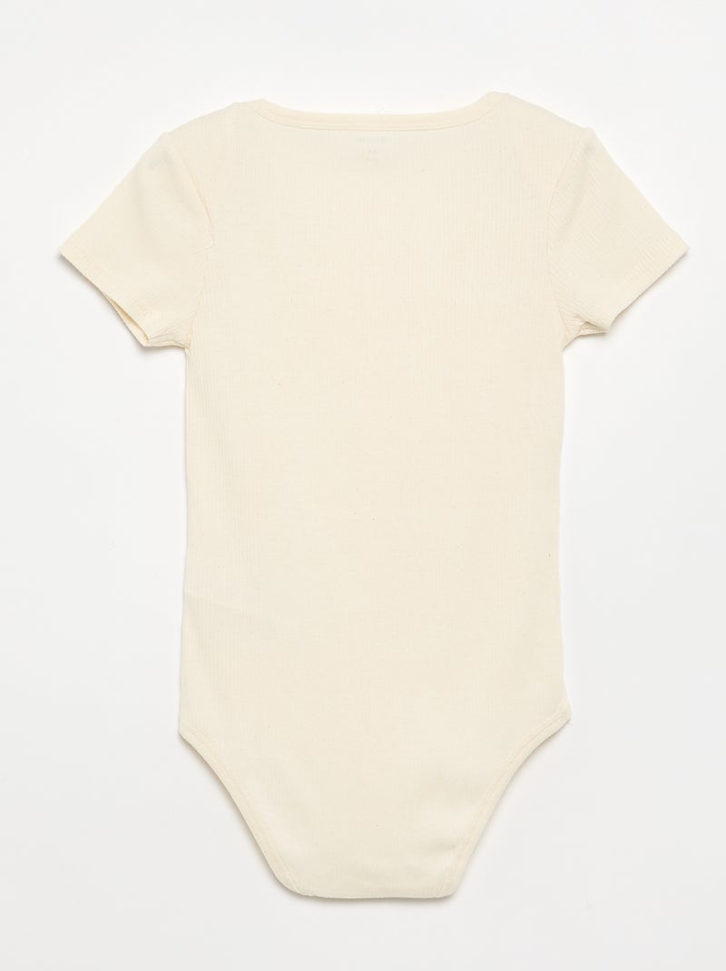3-Pack Ribbed Bodysuits - Easy-Dressing Collection Beige - Kiabi