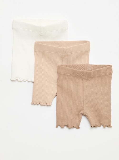 3-Pack Ribbed Cycling Shorts - Kiabi