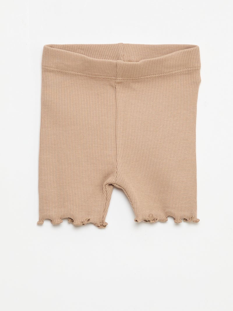 3-Pack Ribbed Cycling Shorts Beige - Kiabi