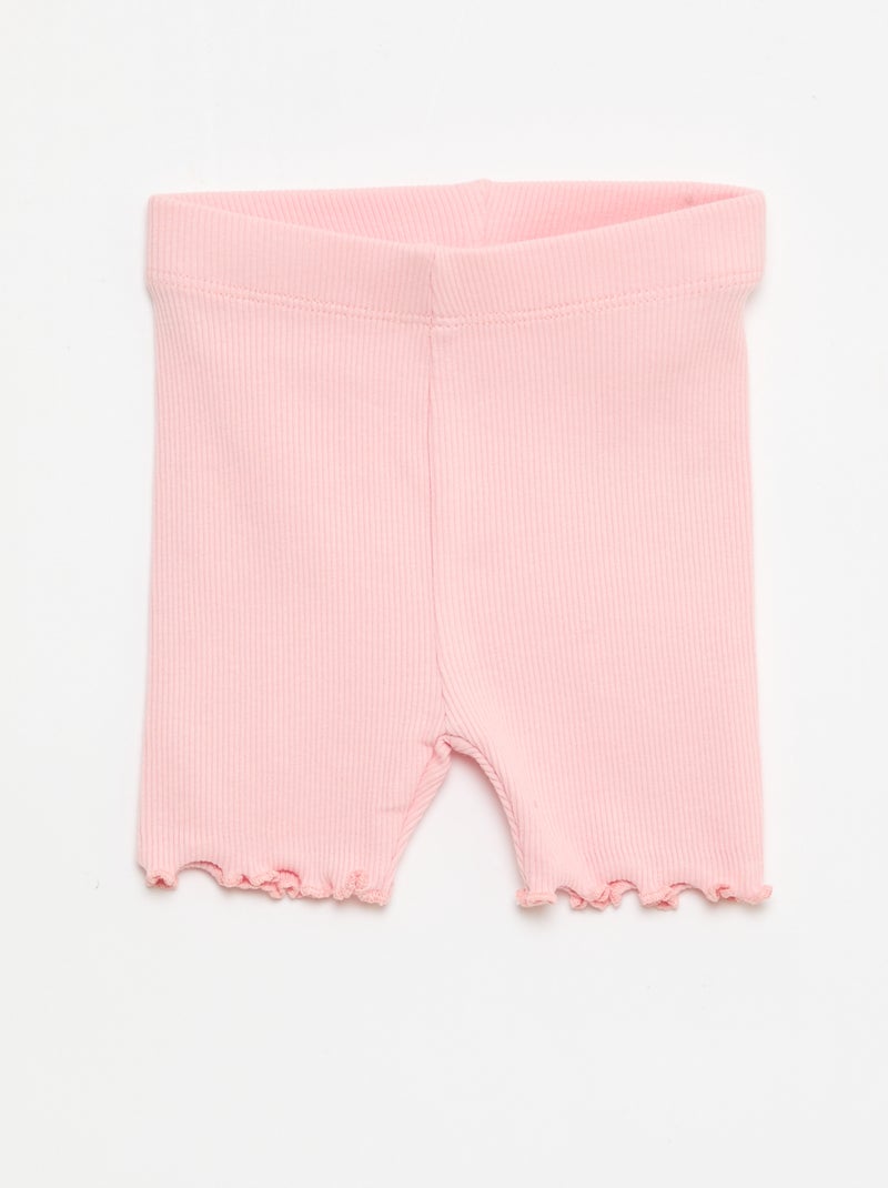 3-Pack Ribbed Cycling Shorts Pink - Kiabi