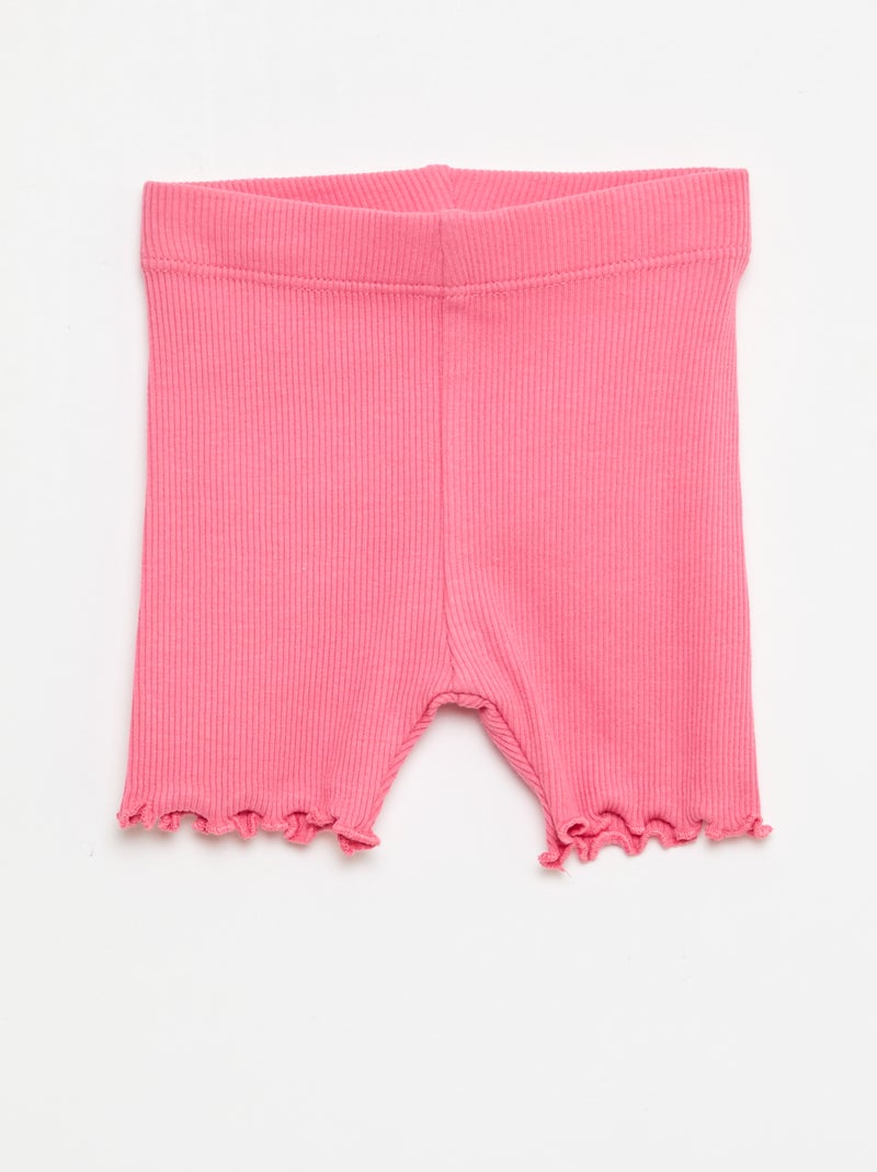 3-Pack Ribbed Cycling Shorts Pink - Kiabi