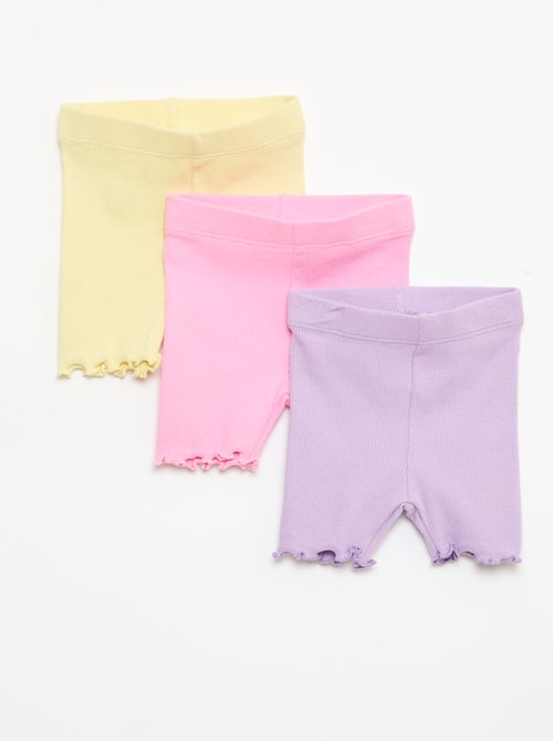 3-Pack Ribbed Cycling Shorts - Kiabi
