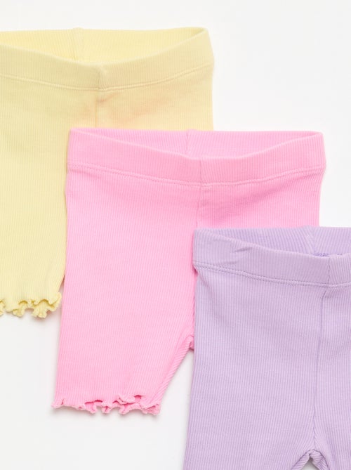 3-Pack Ribbed Cycling Shorts - Kiabi